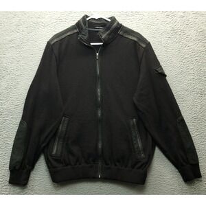 Vintage Paul & Shark Jacket Mens Med Black Wool Yachting Long Sleeve Full Zipper